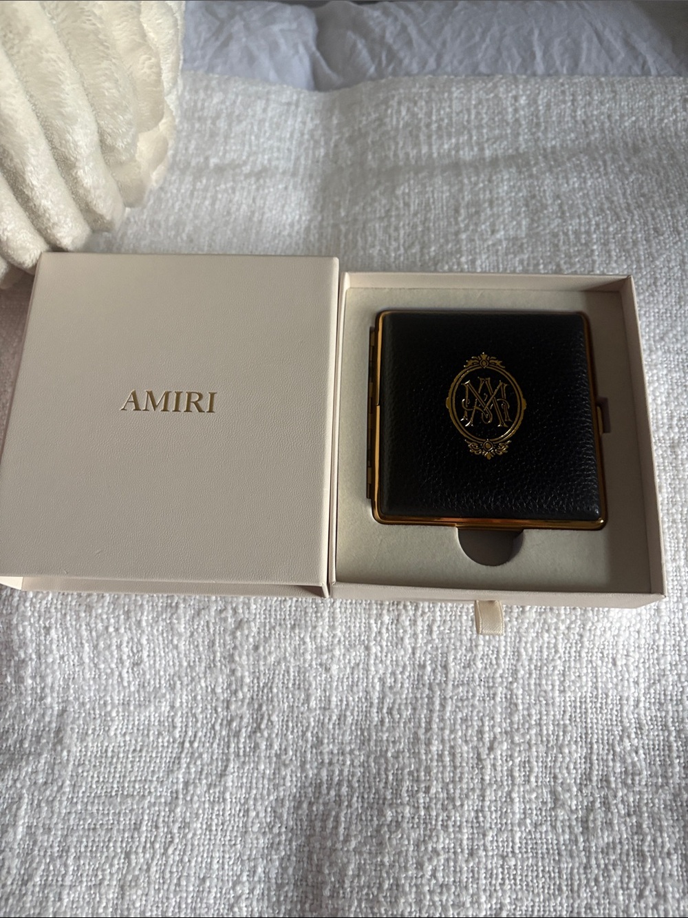 AMIRI Spring Summer 2027 Paris Cigarette Case Black Gold with Box